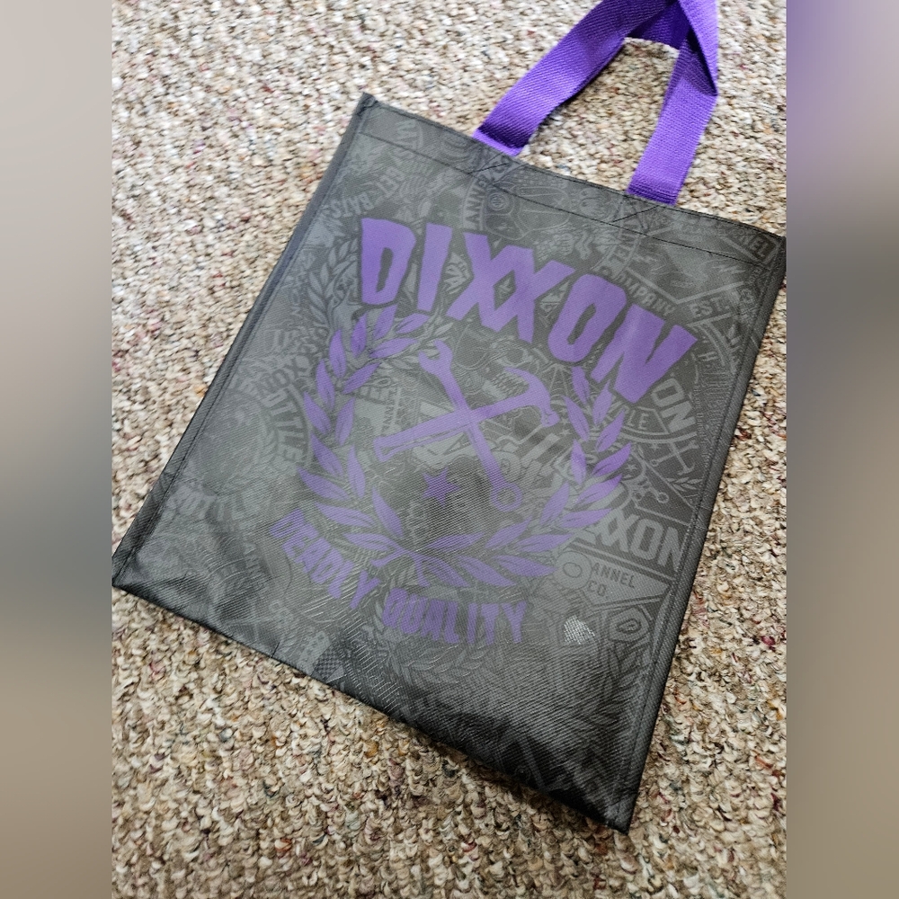 DIXXON Black and Purple Tote Bag